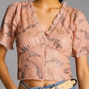 Anthropologie Forever That Girl Sequin Top